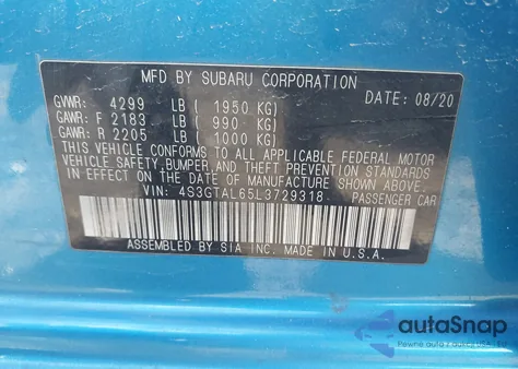 2020 Subaru Impreza Sport 5-Door from USA, damaged, VIN 4S3GTAL65L3729318